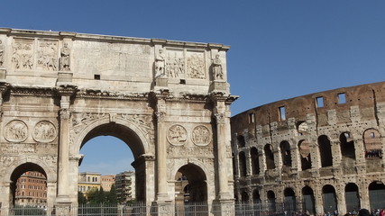 The view of Roman forum in Italy. The view of ancient rome