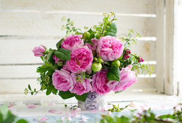 beautiful bouquet of fresh roses