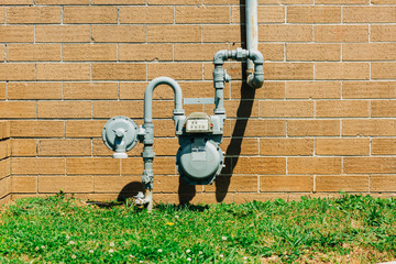 Utility Meter on Brick Building