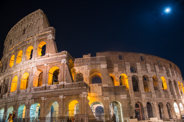 Fototapeta na wymiar The Colosseum in Rome, night photo