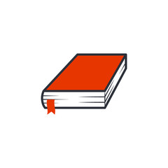 Book icon flat vector illustration. Education symbol.