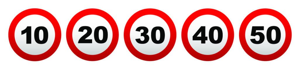 speed limit sign	 - obrazy, fototapety, plakaty