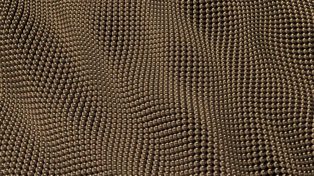 Golden balls wave, animation 3D