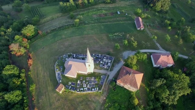 PRELOKA, SLOVENIA - JULY 28, 2015: Catholic church in a small village of Preloka at Kolpa, the border river with Croatia.