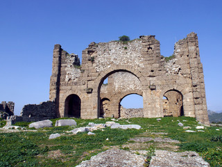 Fototapeta na wymiar Aspendos, ancient city near Antalya, Southern Turkey.