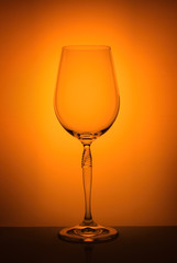 wine glass isolated on yellow background