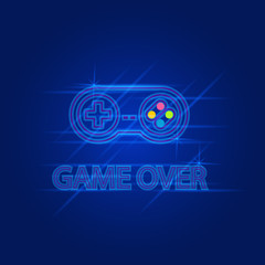 Game over abstract technology interface banner template