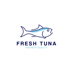 Tuna fish logo design template for business company and brand