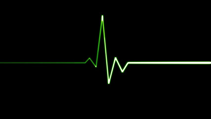 Heartbeat green line EKG monitor