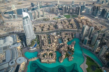 Foto op Plexiglas anti-reflex Burj Khalifa top view of Dubai from the observation deck of the Burj Khalifa skyscraper