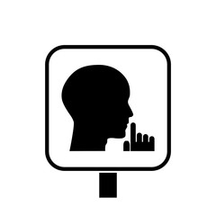 Simple illustration of silence icon for web design isolated on white background