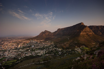 Table Mountain towering over the City of Cape Town