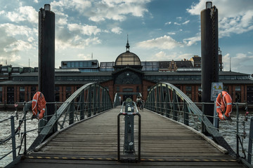 Fish auction hall in the harbor of Hamburg.