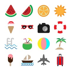 Summer time Flat icons Set