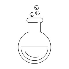 tube test with bubbles, line style icon vector illustration design