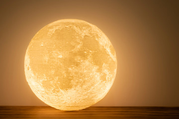 Moon lamp on the table 