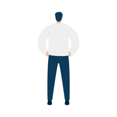 back view of young man with casual clothes isolated icon vector illustration design
