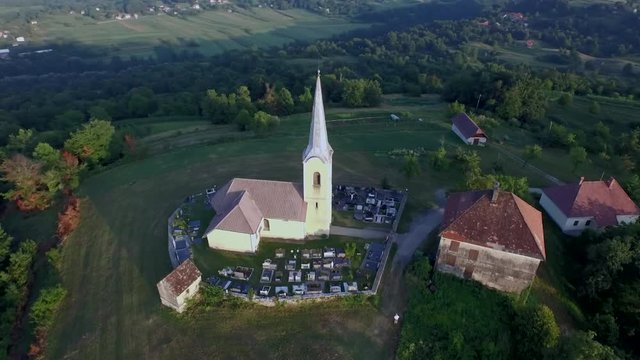 PRELOKA, SLOVENIA - JULY 28, 2015: Catholic church in a small village of Preloka at Kolpa, the border river with Croatia.