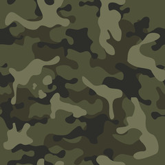 Seamless camouflage pattern.NATO.Army background. Modern print on fabric on clothing.Vector © Alexander