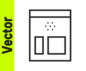 Black line Bag of coffee beans icon isolated on white background. Vector