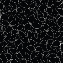 black leaf allover dot black background design
