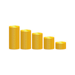 steps with coins, reach the top, victory, vector illustration
