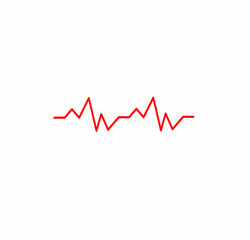 red ecg icon vector illustration, heartbeat sign