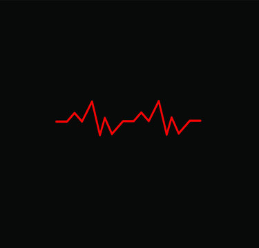 cardiography diagram on black background, heartbeat icon
