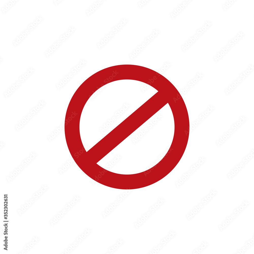 Poster empty ban sign. not allowed sign. prohibited forbidden restrict mark. stock vector illustration isol