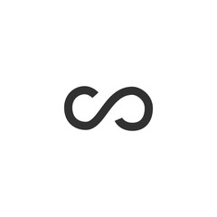 Infinity endless limitless icon. Stock vector illustration isolated on white background.