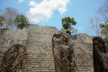 Calakmul, Petén, Calakmul Biosphere Reserve, Campeche, Mexico  April 15 2011
Structure 2  II ,Early hieroglyphic texts from stelae found , one of the largest in the Maya world.
45 metres (148 ft) high