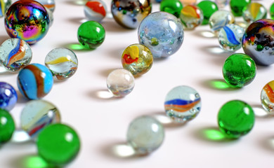 glass balls of various colors and sizes