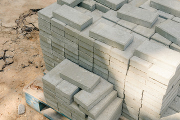 Obraz premium Paving tile stack on the street