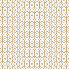 Seamless simple gold geometric pattern. Vector linear modern texture.