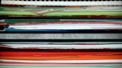 Stationery folders in different colors for the background