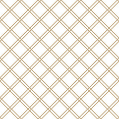 Seamless simple gold geometric pattern. Vector linear modern texture.