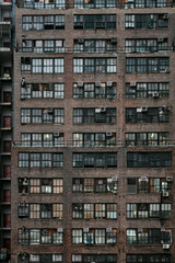 Fototapeta na wymiar New York/Usa - Aug 18, 2017: Building, wall, windows in New York City