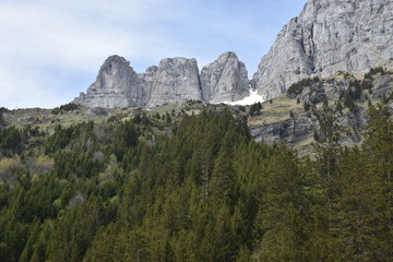 Klausenpass in der Schweiz Berglandschaft 8.5.2020