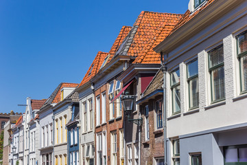 Row of old houses in historic city Kampen, Netherlands