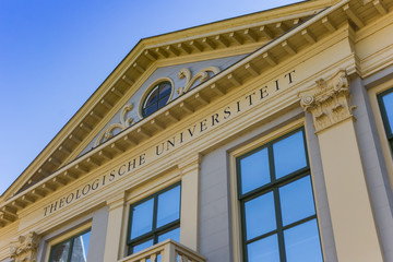 Fototapeta na wymiar Facade of the theology university in historic city Kampen, Netherlands
