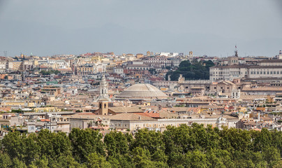 Fototapeta premium Rome center cityscapes views from the hill of Janiculum.