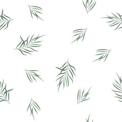 Abstract seamless pattern with tropical leaves. Vector template.