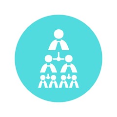 Corporate organization structure icon. Employee hierarchy sign. Organizational management chart symbol. Perfect icon design for business concept, web and mobile apps.