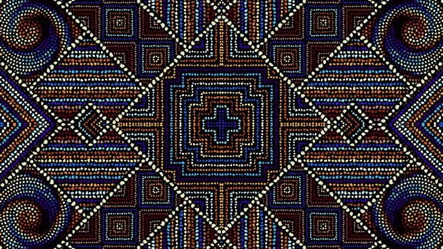 Symmetric abstract psychedelic pattern. Looping footage.