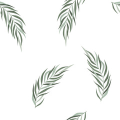 Modèle sans couture abstrait avec des feuilles tropicales. Modèle vectoriel.