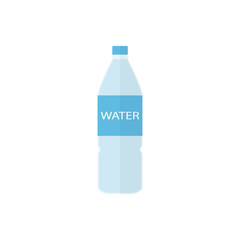 Bottle of water icon in flat style vector illustration isolated on white background.
