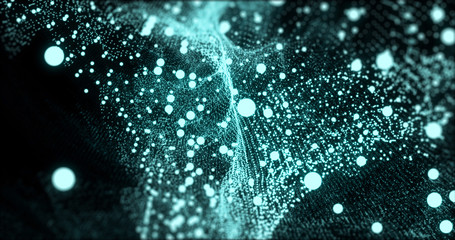 Abstract blue particles banner design
