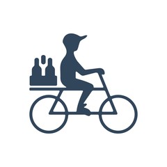 Cargo delivery icon. Bike, scooter courier service sign.