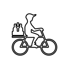 Fototapeta na wymiar Cargo delivery icon. Bike, scooter courier service sign.