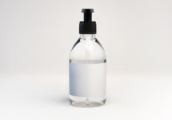 3d mock up render of soap bottle